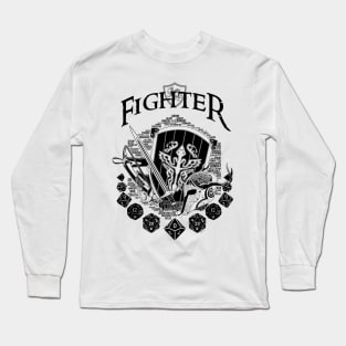 RPG Class Series: Fighter - Black Version Long Sleeve T-Shirt